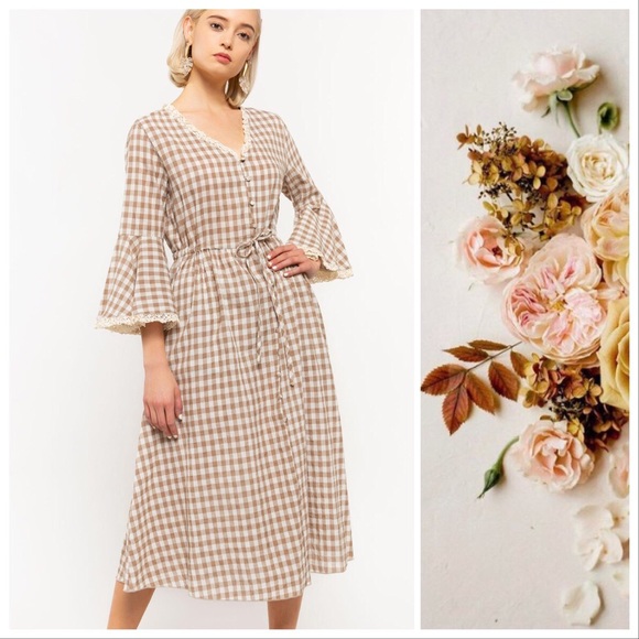 Mollie Farms Prairie Gingham Linen Dress - Picture 2 of 11